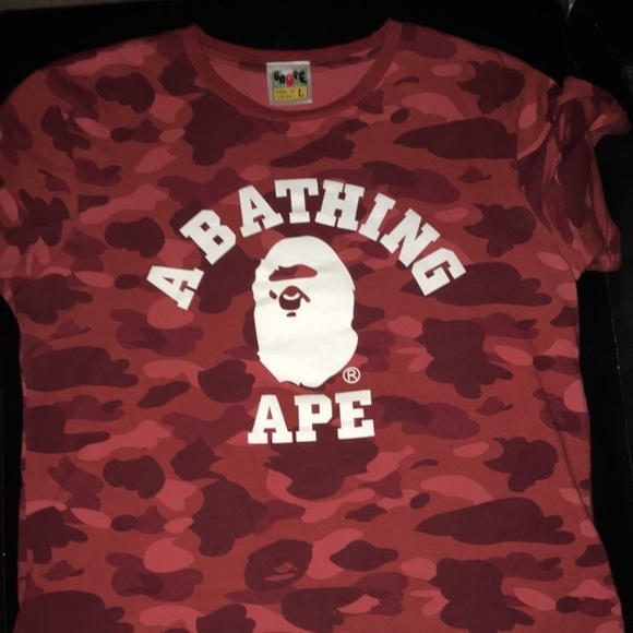 A bathing ape red camo shirt - Picture 1 of 4